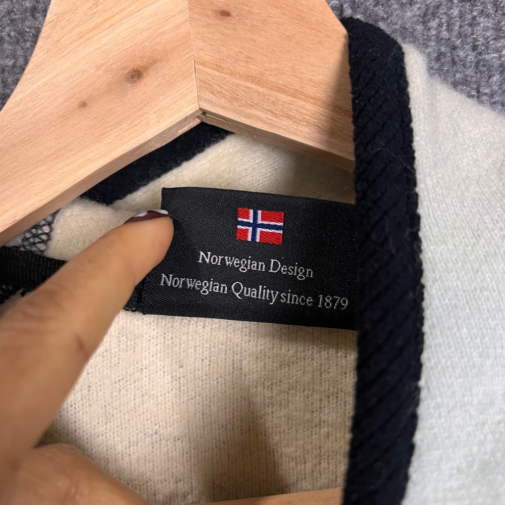 Dale of Norway Full Zip Hoodie Womens Light blue Small Good Wool Contrast Stitch - Picture 7 of 11